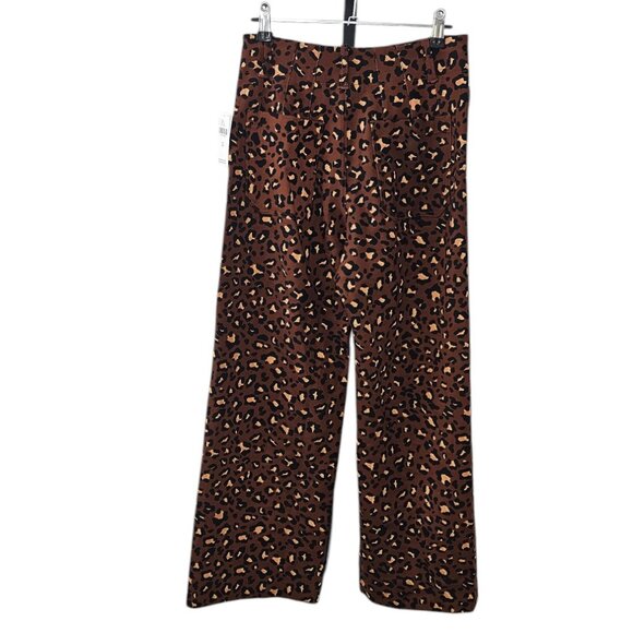 Anthropologie Maeve The Colette Ponte Crop Wide-Leg Pants, Leopard, High Rise 26 - Picture 3 of 10